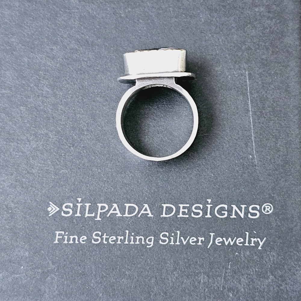 Silpada Sterling Silver Rectangular Cz Ring R1860… - image 5